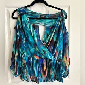Bebe Women's Multicolor Cold Shoulder Top